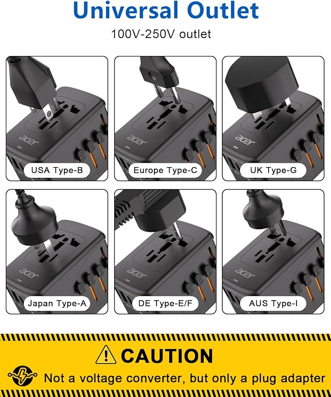 Acer 70W GaN Universal Travel Plug Adapter - Image 3