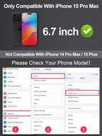 Compatible for iPhone 15 Pro Max Privacy Screen Protector 6.7 Inch - Image 2