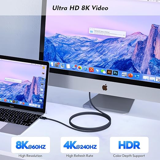 Thunderbolt 4 Cable, 240W Fast charging, 40Gbps Data Transfer, Supports 8K/4K - Image 4
