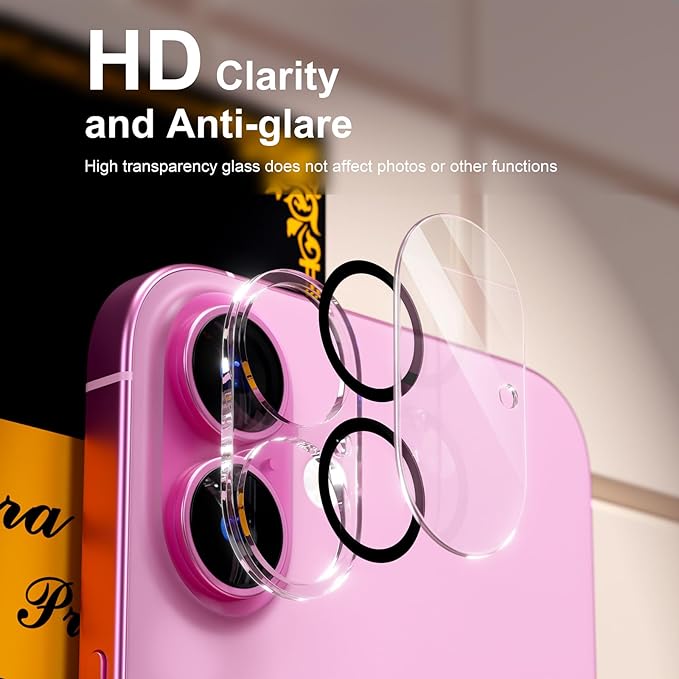 beuxece for 6 Pack iPhone 16 / iPhone 16 Plus Camera Lens Protector 9H Tempered - Image 7
