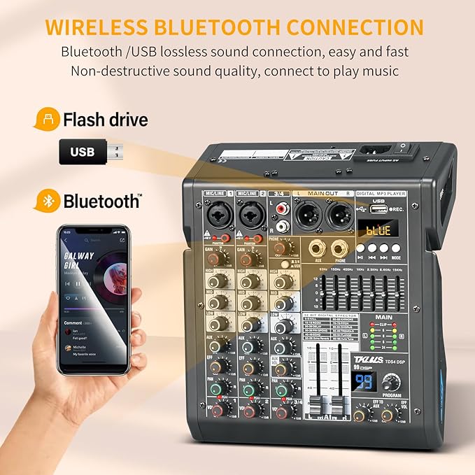 4 Channel Audio Mixer for Home Audio, Sound Mixer Board - Image 5