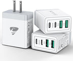 USB C Wall Charger Block 3-Pack, Aiminu 40W 4-Port PD Power Delivery Fast Type by Aiminu