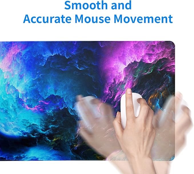 Dazzling Galaxy Gaming Mouse Pad 31.5x11.8 Inch Blue Purple Galaxy Nebula - Image 7