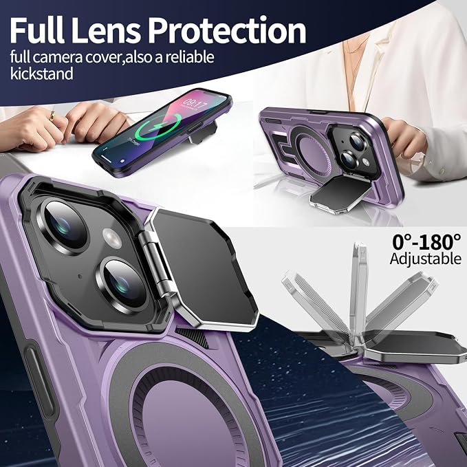 Camera Stand Case for iPhone 14 Plus, 2024 Version Military Grade Protective - Image 3