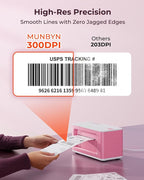 MUNBYN Bluetooth Thermal Label Printer 941B, Wireless 300DPI 4x6 Shipping Label - Image 2