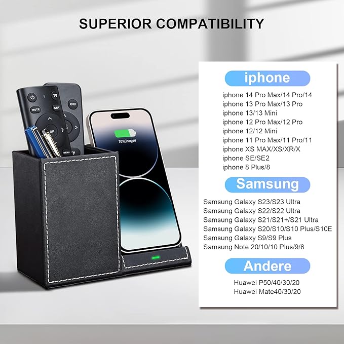 Wireless Charger with Desk Organizer, Wireless Charging Station - Image 5