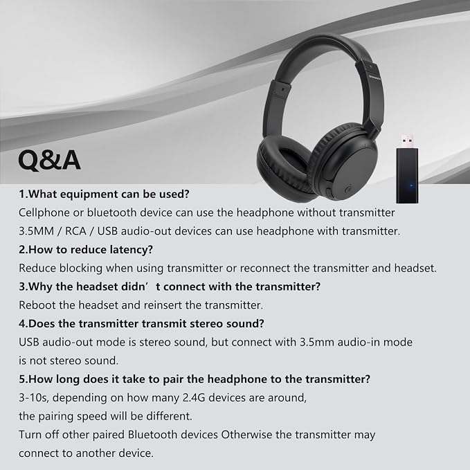 Wireless Bluetooth Headphone Over Ear, 3.5mm Audio Device, Wired and Wireless - Image 6