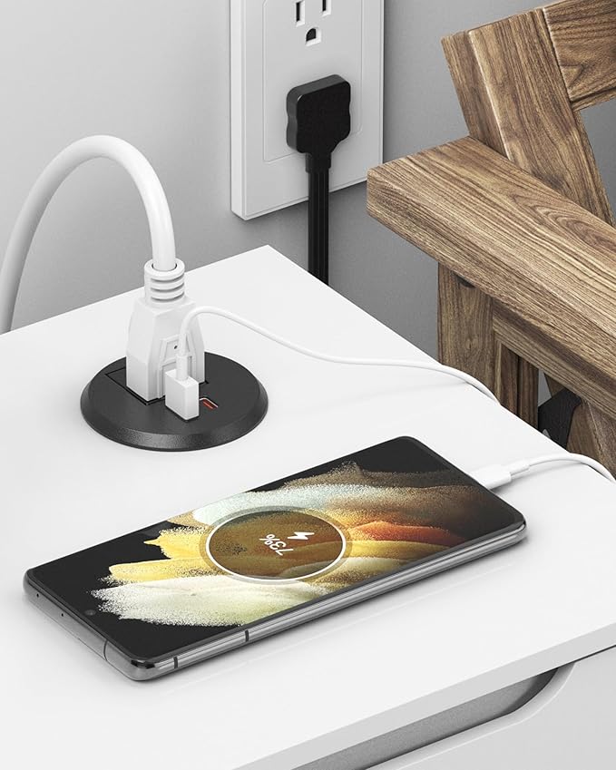 Desktop Power Grommet 2 inch Hole, PD 30W USB C Fast Charging Station, Ultra - Image 5