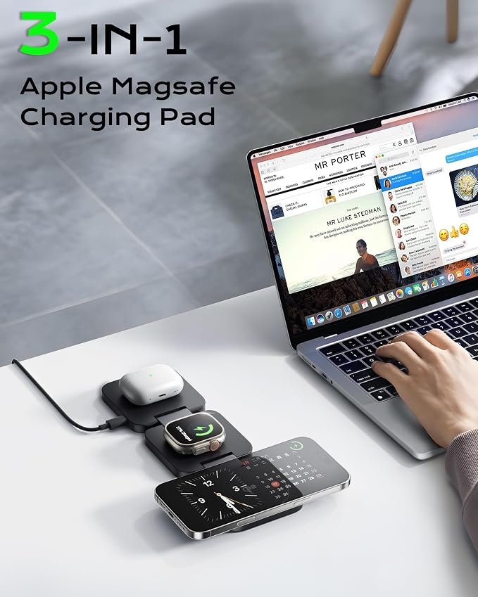 Qi2 Certified 3 in 1 Travel Charger MagSafe Compatible, Upgraded Foldable - Image 9