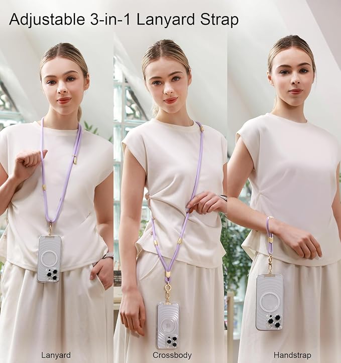 memumi 3 in 1 Universal Adjustable Phone Lanyard, Crossbody Neck Wrist Strap - Image 5