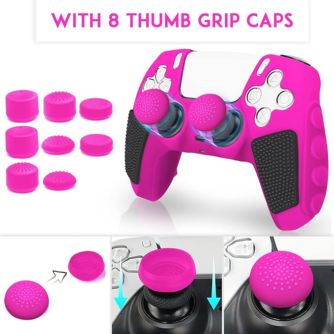 SIKEMAY Anti-Slip PS5 Controller Skin, Soft Thicken Non-Slip Studded Silicone - Image 7