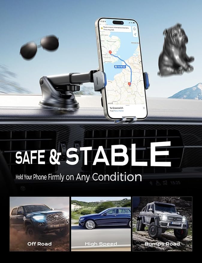 CHGeek 15W Fast Charging Auto Clamping Car Charger Phone Mount Phone Holder - Image 3
