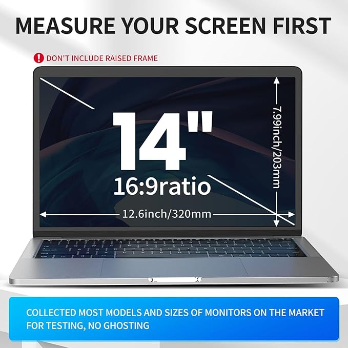Laptop Privacy Screen 14 inch, 9H Hanging Privacy Screen - Image 4