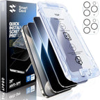SMARTDEVIL 2+2Pack for iPhone 15 Pro Privacy Screen Protector by SmartDevil