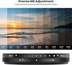 67mm Variable ND2-400 Filter for Phone/DSLR, HD Adjustable Neutral Density - Image 2