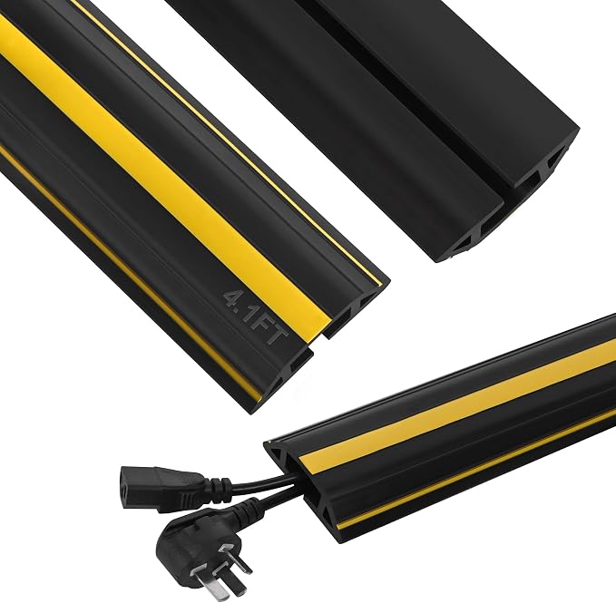 Floor Cord Cover 4.1Ft Heavy Duty PVC Floor Cable Protector Electric Cord Hider by Kikerike