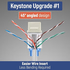 Everest 45° Angled RJ45 Cat5e Keystone Jacks 50-Pack in Ivory - Image 3