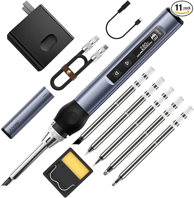 FNIRSI Soldering Iron Kit, DC/PD Mini Digital Soldering Iron, 180-780℉ Fast by FNIRSITechnology