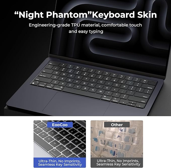 EooCoo Premium Keyboard Cover Skin Ultra Thin Protector Compatible - Image 3