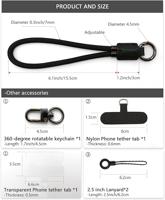 Handmade Cowhide Leather Phone Wrist Strap, Universal Adjustable Key Lanyard - Image 5