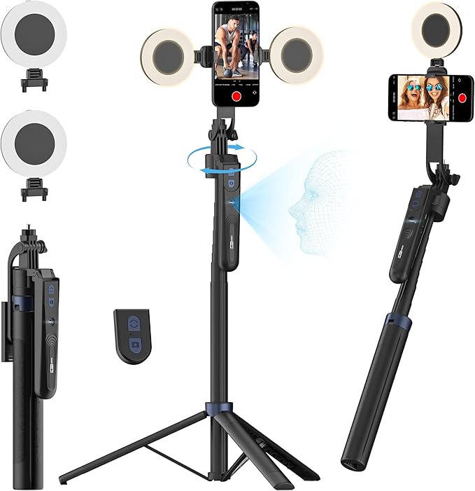 Auto Face Tracking Tripod 360 Rotation, Phone Tripod by USKEYVISION