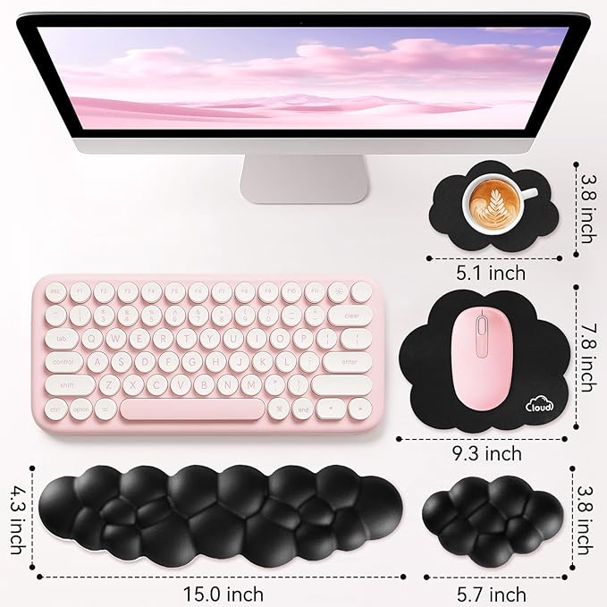 Cloud Wrist Rest for Computer Keyboard, 4-in-1 Memory Foam Leather Cloud - Image 7