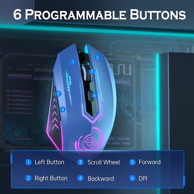 UHURU Gaming Mouse, Wireless Gaming Mouse - Image 4