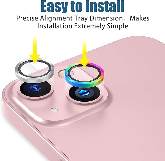 AGVEE 3+3 6 Pack for iPhone 15 6.1" / 15 Plus 6.7" Camera Lens Cover Protector - Image 3