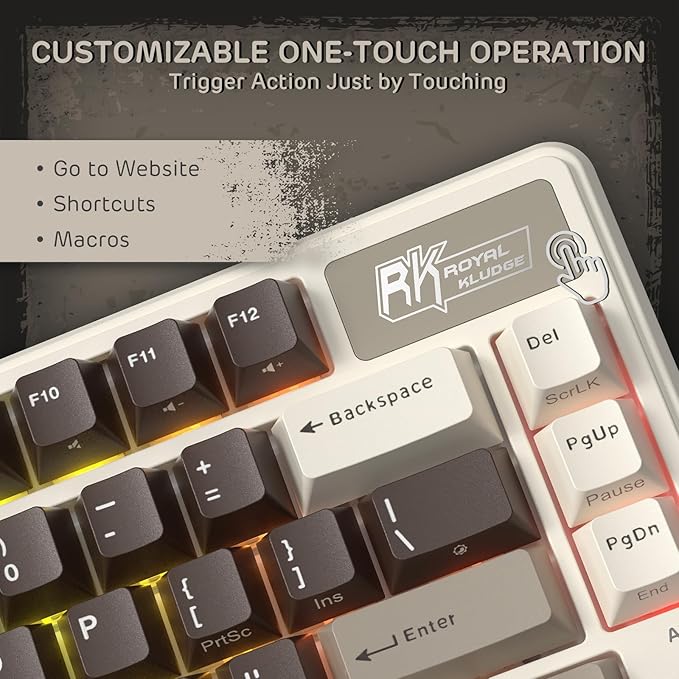 RK ROYAL KLUDGE L75 Gasket Mount Mechanical Keyboard w/Knob/Macro Keys & - Image 5