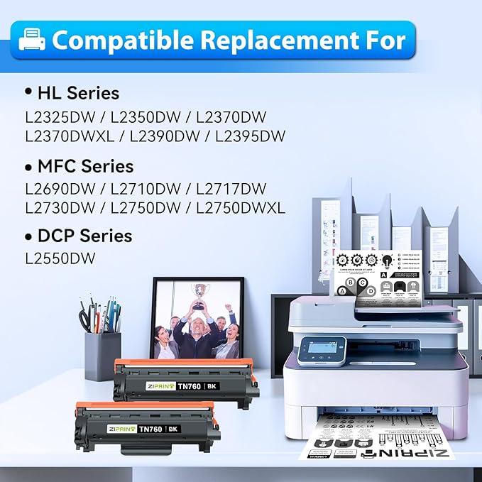 ZIPRINT TN760 Toner Cartridges Compatible Replacement - Image 2