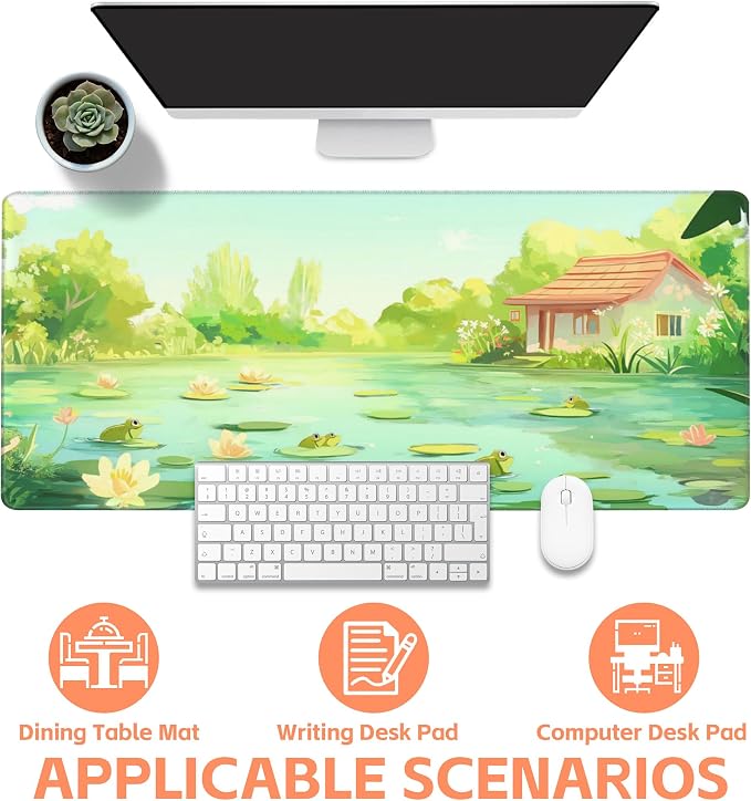 Mouse Pad Large Frog in The Water Non-Slip Game Desk Mat - Image 4