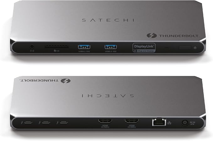 Satechi Thunderbolt 4 Dock 100W Charging, Dual Monitor HDMI 4K/60Hz, 40Gbps by Satechi