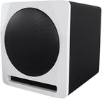 Rockville APM10W Active Studio Subwoofer in White, MDF Wood, RCA/XLR/Optical by Rockville