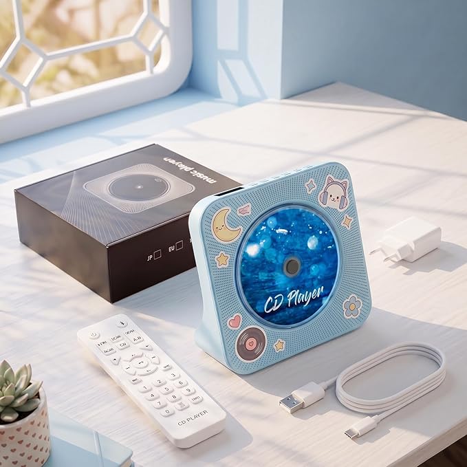 Gueray CD Player Portable Bluetooth Desktop CD Player - Image 8