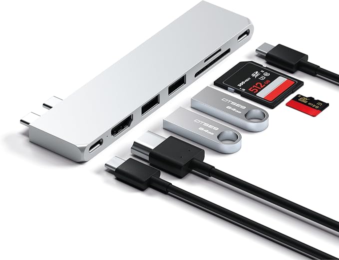 Satechi 7 in 1 USB C Hub Multiport Adapter Pro Slim, USB C Dongle, 100W Charging - Image 8
