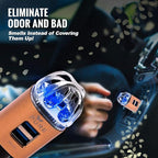 Car Air Purifier 3in1 Premium Stainless Steel Air Filter Ionizer w/Dual USB - Image 4