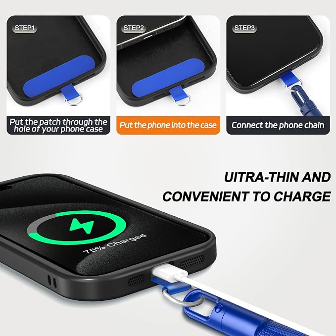 2 Pack Phone Lanyard, 2×Phone Neck Strap, 4×Tether Tabs, Universal Cell Phone - Image 3