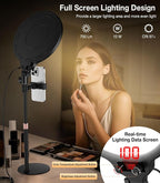 MoKo Desk Ring Light with Stand and Phone Holder, Dimmable Zoom Lighting - Image 3