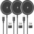 3-Pack 15W Magnetic Wireless Charger: Qi2 Fast Charging Pad by SMILESTATION