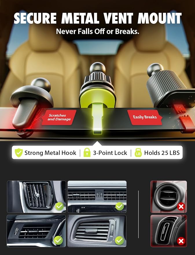 Bracketron Magnetic Car Mount for Cell Phone, MagAlign Max Car Vent Phone - Image 8