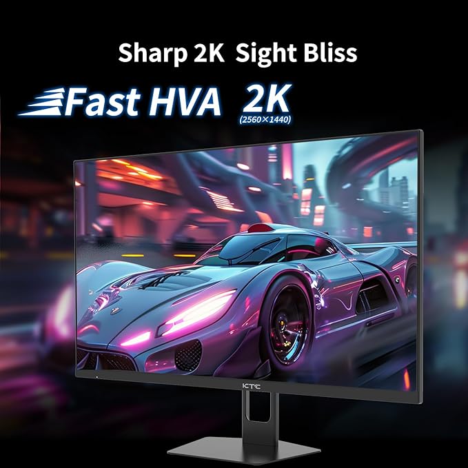 KTC 27'' 240hz Gaming Monitor 1440p 144Hz 1ms Fast HVA HDR400 130% sRGB HDMI & - Image 2