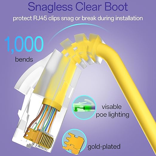 Cat6a Patch Cables 3ft Slim, Cat6 Ethernet Patch Cable Pure Copper, Flexible - Image 5