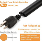 12ft Cord Cover Floor for Extension Cords, Self-Adhesive Floor Cable Cover to - Image 2