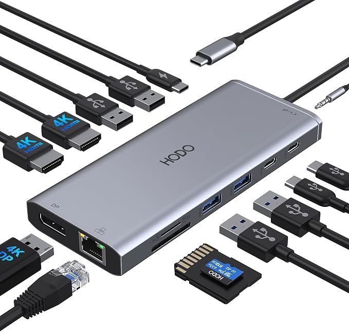USB C Docking Station Dual Monitor HDMI by HODO