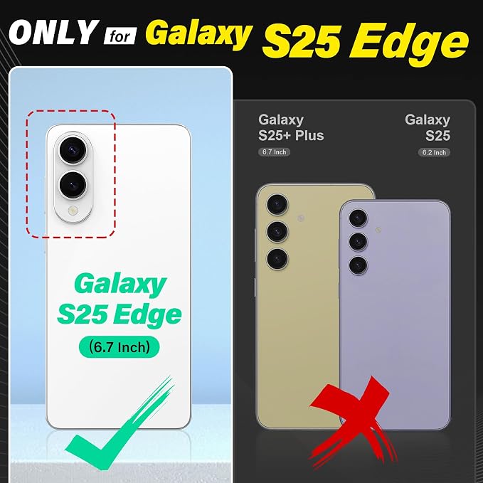 TUCCH Case Wallet for Galaxy S25 Edge, Removable Wrist Strap PU Leather - Image 2