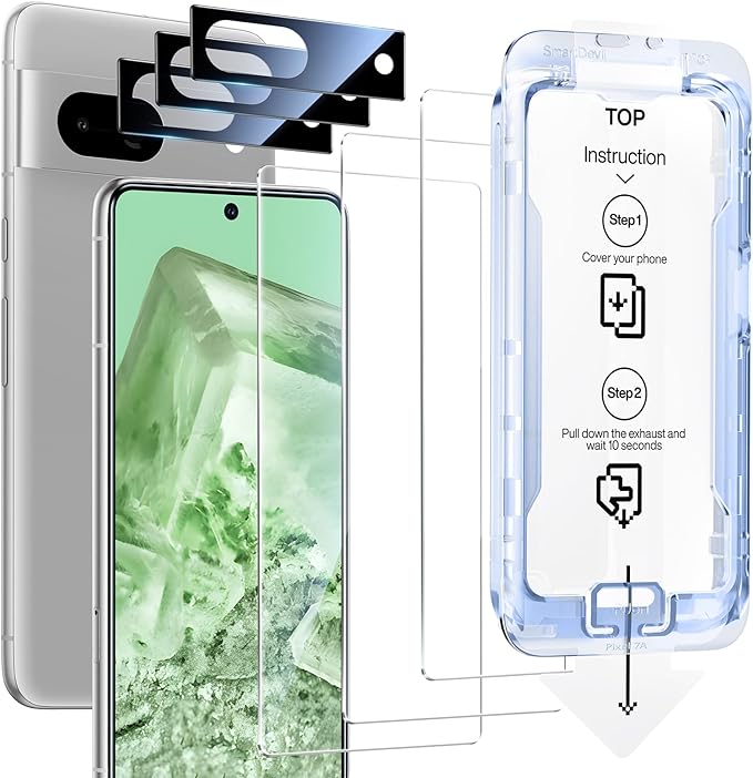 SMARTDEVIL [3+3 Pack for Google Pixel 8 Screen Protector by SmartDevil