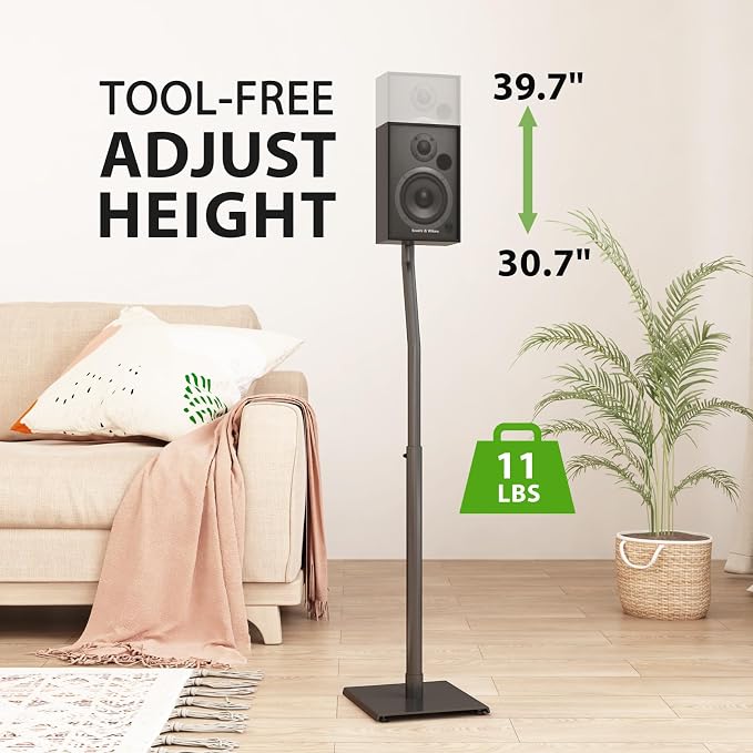 USX MOUNT Universal Speaker Stands, Height Adjustable Extend 30.0" to 39.1" - Image 4