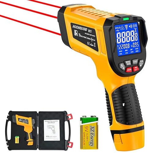 -58°F to 3992°F High-Temp Temperature Gun, Industrial IR Thermometer Gun High by MOONASCEND