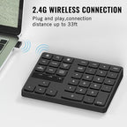 RaceGT Wireless Number Pad, Numeric Keypad Ultra-Silent Rechargeable 2.4G 35 - Image 2