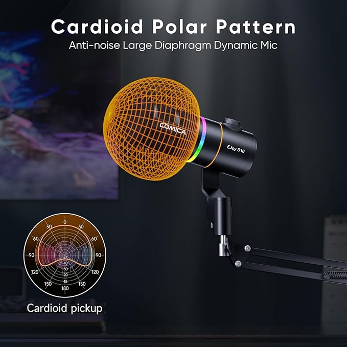 COMICA EJoy D10 USB Gaming Microphone – Boom Arm Mic - Image 3